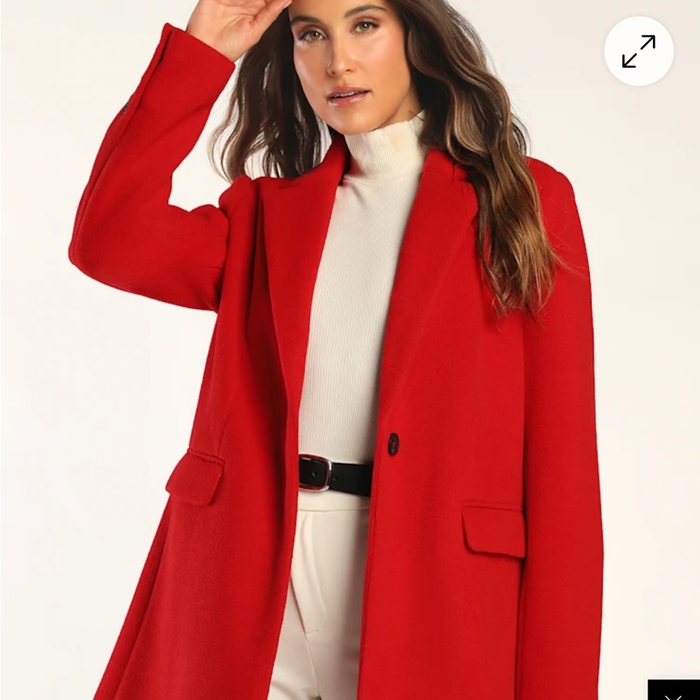 Lulu's Vibrant Red Trench Coat